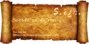 Soltész Áron névjegykártya